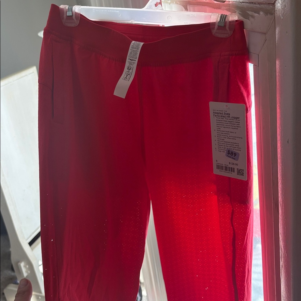 Lululemon Adapted State Perforated HR Jogger- Red Glow - 6